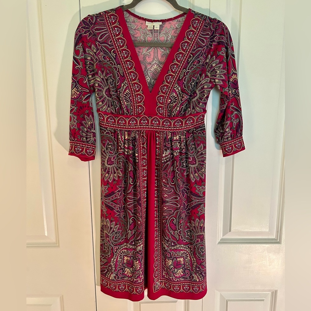 London Times paisley 3/4 length sleeve dress